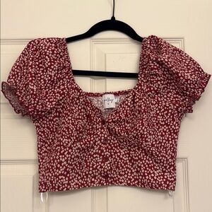 Red Floral Laura Top